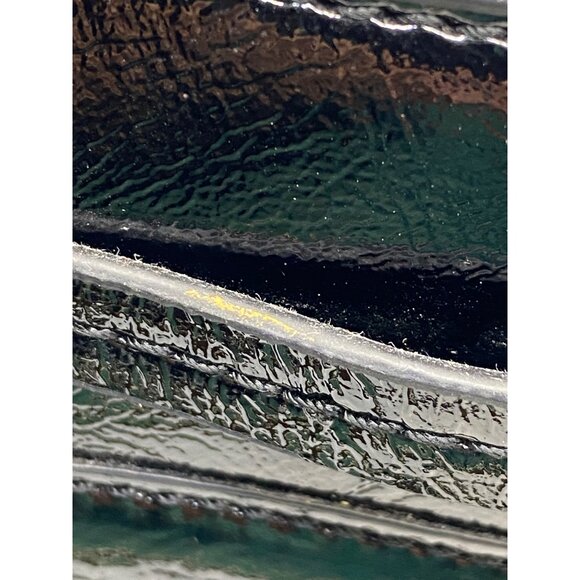 Black Patent Leather Liz Claiborne Handbag With Gold-Tone Hardware & Double Hand - Picture 13 of 16